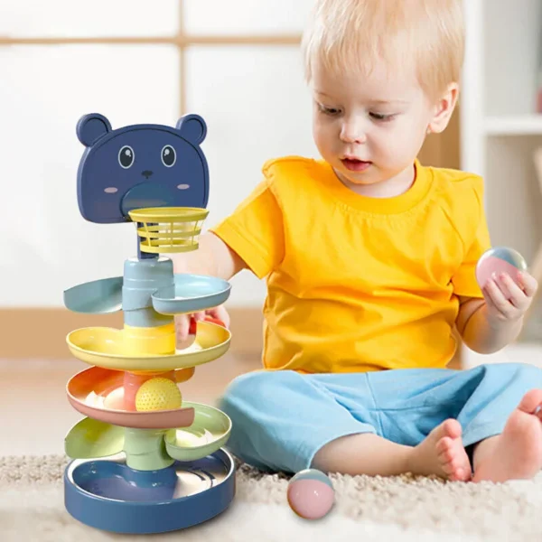 Montessori Ball Slide Toys For Babies 6 12 Months Baby Games Stacking Toys Slide Track Rolling Ball Baby Toys 1 2 3 Years - Image 2