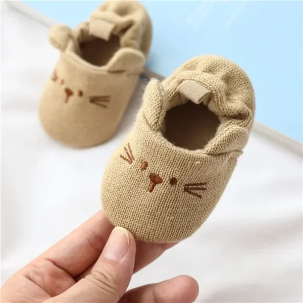 Newborn Baby Crib Shoes Boys Girls Casual First Walker Cute Animal Ear Soft Soles Anti-Slip Toddler Flat Shoes for 0-18 Months - Image 3