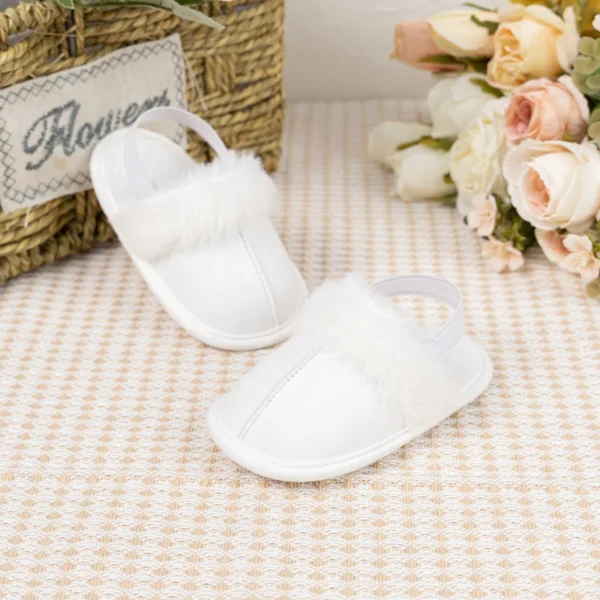 Winter Warm Baby Girls Plush Sandals Slippers Cute Patchwork Princess Non-Slip Flats Walking Floor Shoes for Newborn Infant - Image 6