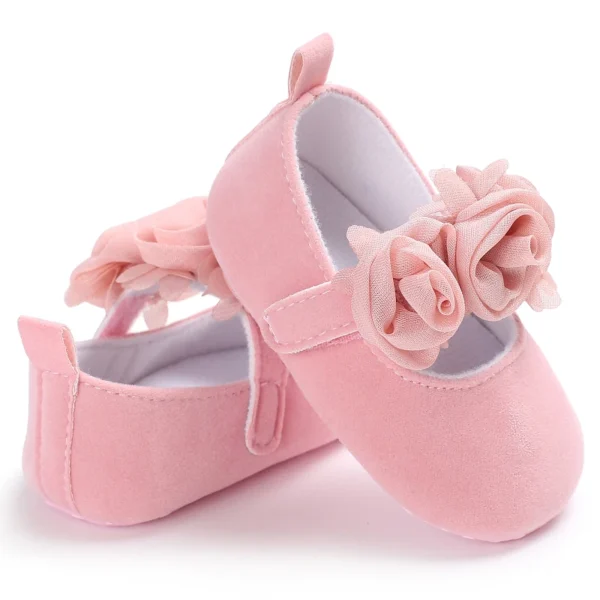 Baby Girls Fashion Lace Lace Solid Color Princess Shoes Comfortable Soft Sole Non-Slip Toddler Shoes White Baptism First Walker - Image 4