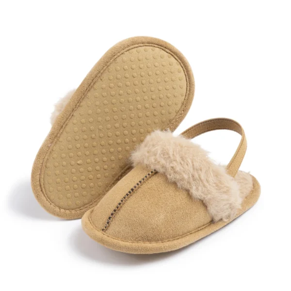 Winter Warm Baby Girls Plush Sandals Slippers Cute Patchwork Princess Non-Slip Flats Walking Floor Shoes for Newborn Infant - Image 4