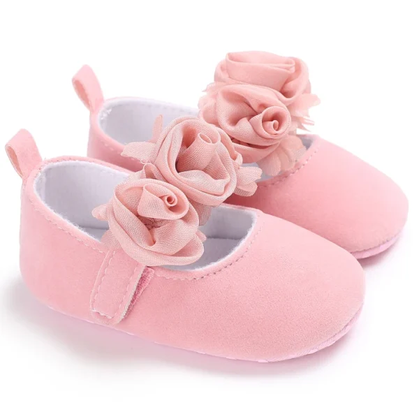 Baby Girls Fashion Lace Lace Solid Color Princess Shoes Comfortable Soft Sole Non-Slip Toddler Shoes White Baptism First Walker - Image 2