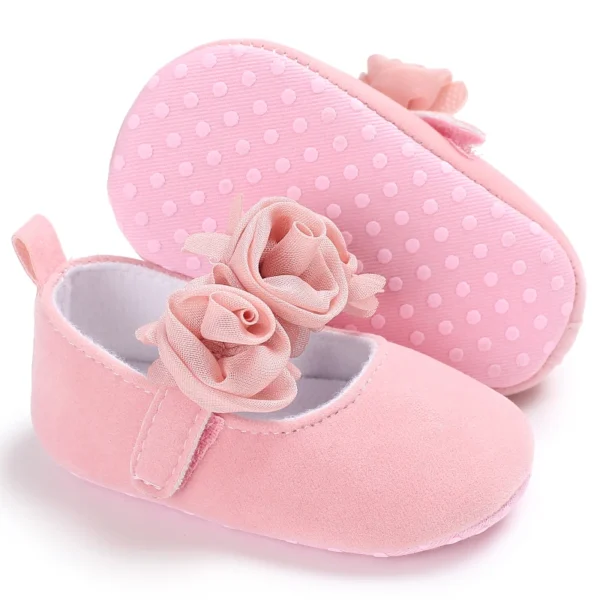 Baby Girls Fashion Lace Lace Solid Color Princess Shoes Comfortable Soft Sole Non-Slip Toddler Shoes White Baptism First Walker - Image 3