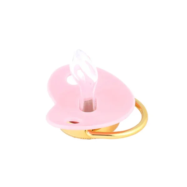 Baby Luxury Pacifier with Pacifier Clip Silicone BPA Free Infant Nipple for Newborn Baby Shower Gold Bling Dummy Holder Soother - Image 3