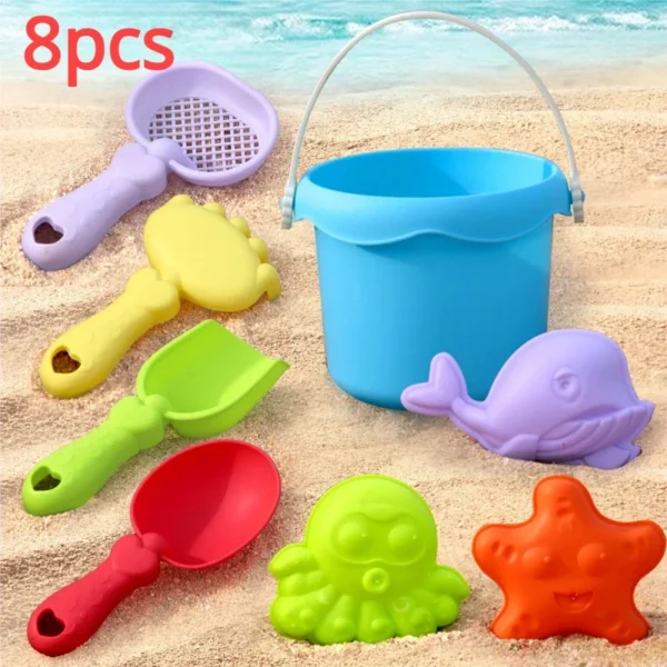 Mini Children's Beach Toy Set Baby Playing In Water And Beach Large Sand Shovel Beach Bucket Sand Digging Tool Toy Random Color - Image 4