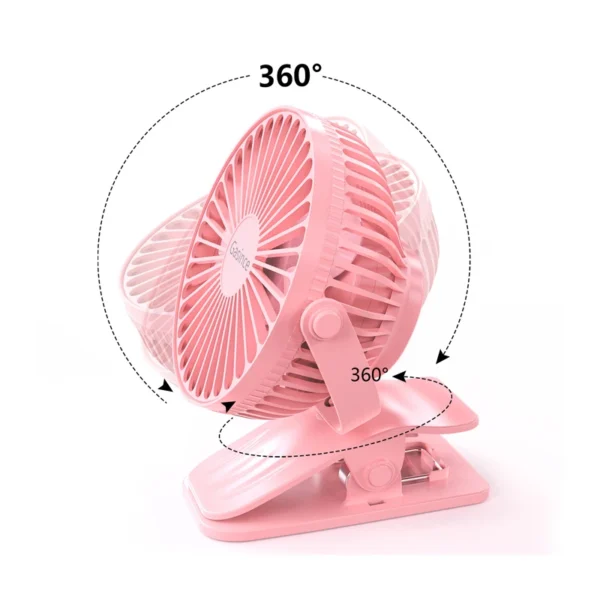 Baby Cart Stroller Fans Portable Outdoor Fan Clip Summer Kids Rechargeable Handheld Electric Fan for Home 3 Speeds - Image 3