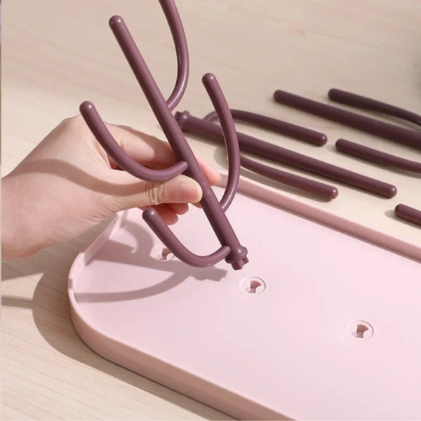 Baby Tree-shaped Milk Bottle Drain Rack, Dust-proof Milk Bottle Holder, Cup Drain Rack Easter Gift - Image 2
