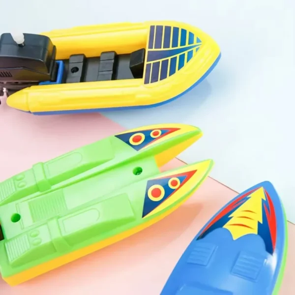 2Pcs Speed Boat Ship Wind Up Toy Float In Water Kids Toys Classic Clockwork Toy Summer Shower Bath Toys for Children' Gifts Toys - Image 5