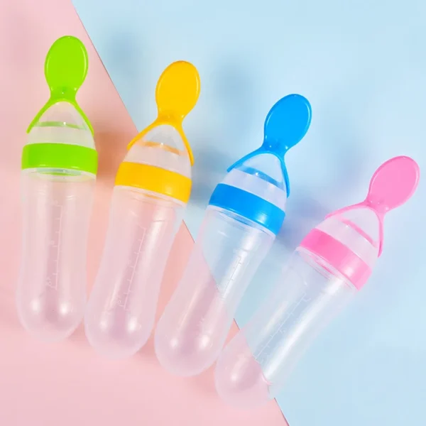 Baby Silicone Squeezing Feeding Bottle Newborn Baby Training Spoon Infant Cereal Food Supplement Feeder Bbay Safe Tableware - Image 4