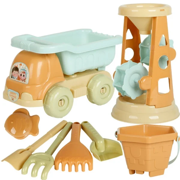 Children's Outdoor Beach Toys Fun Shovel Mold Beach Bucket Set Storage Sand Digging Tool Bucket Gift Children's Sand Toys sand - Image 5
