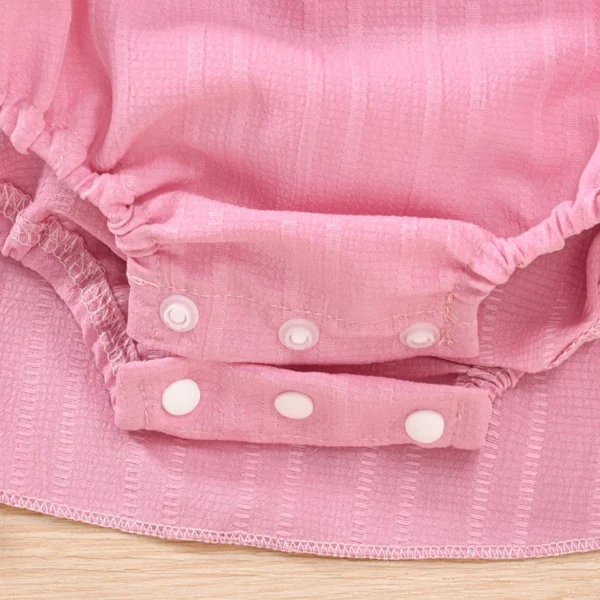 Pudcoco Infant Baby Girl Summer Outfits Ruffle Sleeveless Square Neck Bow Front Romper with Headband Set Newborn Clothes 0-18M - Image 5