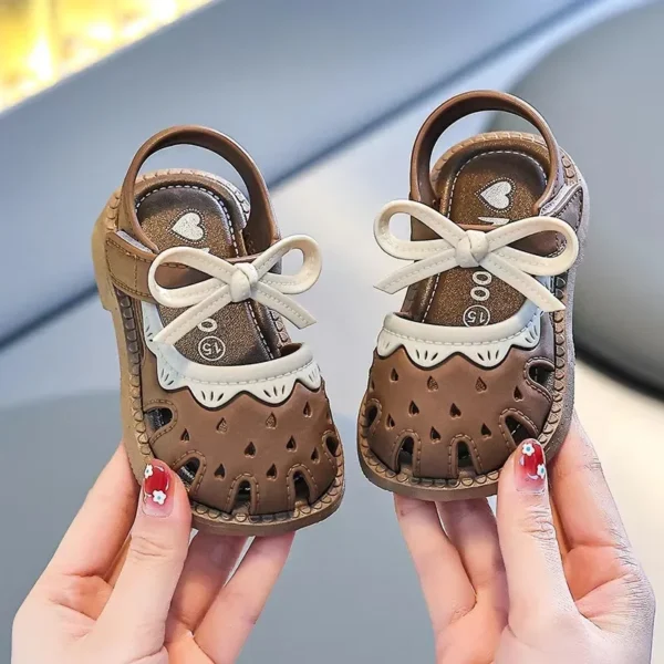 1-4Years Toddlers Shoe Children's Summer Sandals Baby Girls Breathable Bow Sandals Soft Sole Anti slip Princess Hollow Shoes - Image 6