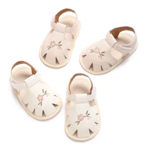 Baby Girl Sweet and Lovely Summer Sandal Embroidery Breathable Flower Design for 0-1 Years Old
