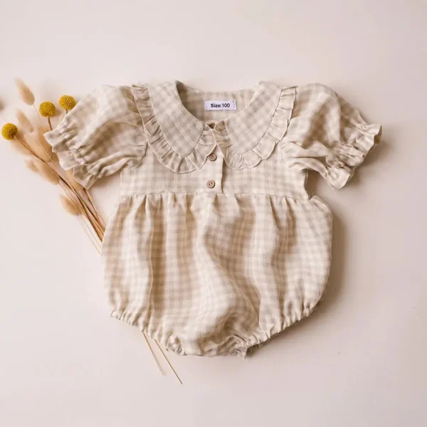 Summer Intant Baby Girl Jumpsuit Linen Cotton Baby Girl One-piece Playsuit Baby Girl Romper - Image 3