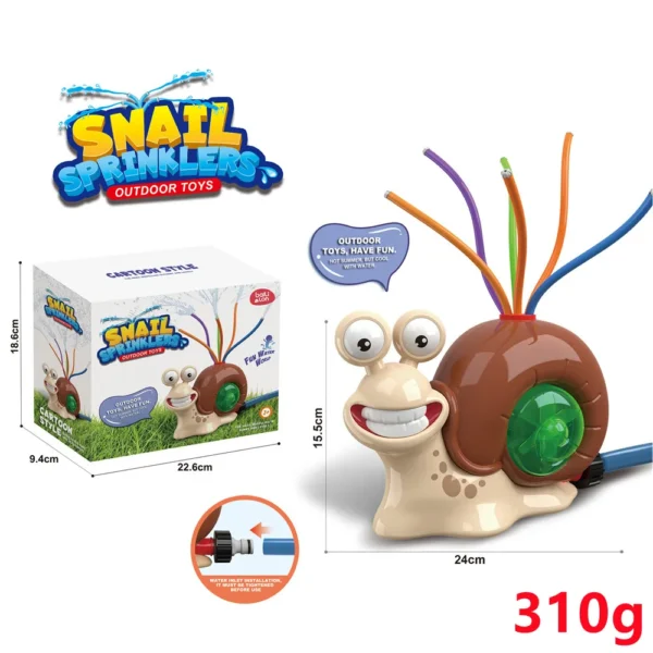 Water Spray Outdoor Toy Snail Sprinkler Backyard Garden Water Toys Summer Yard Cartoon Splash Sprinkler Baby Bath Toy for Kids - Image 3