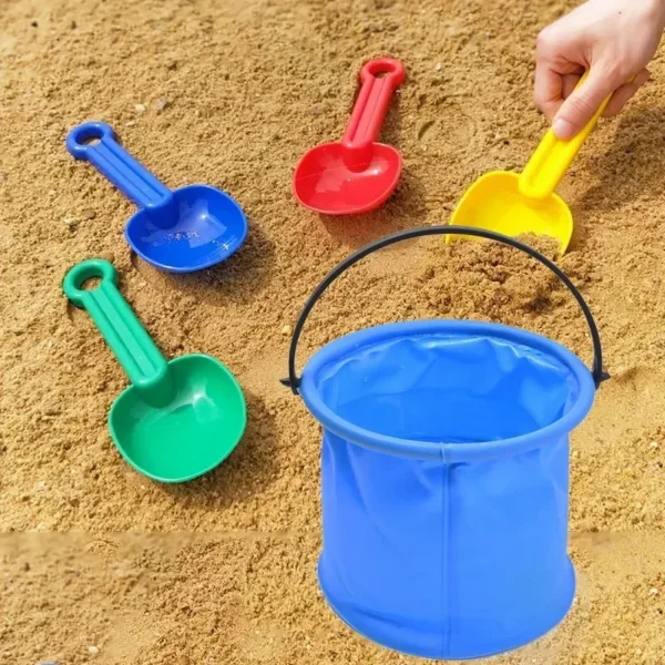 1pc Beach Sand Bucket Toy Collapsible Bucket Gardening Tool Outdoor Pool Play Tool Kids Summer Water Fun Toy Birthday Gift - Image 6