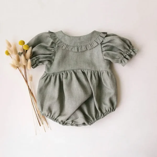 Summer Intant Baby Girl Jumpsuit Linen Cotton Baby Girl One-piece Playsuit Baby Girl Romper - Image 2