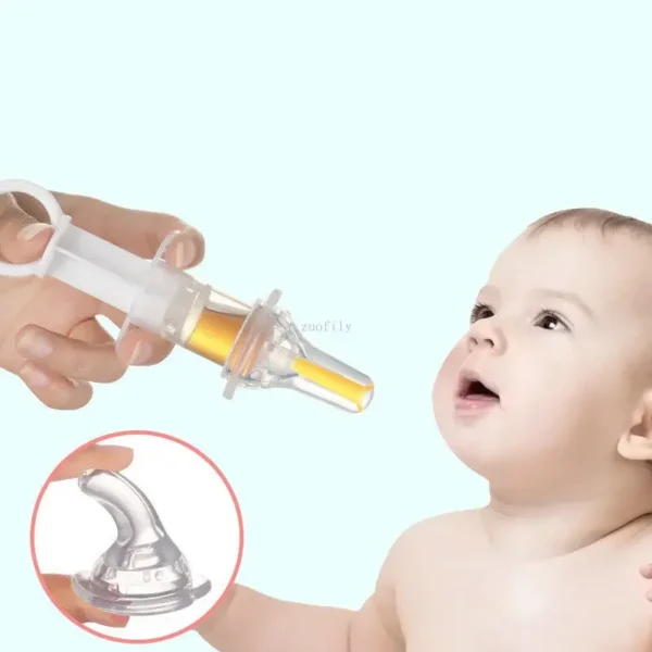 Baby kids smart medicine dispenser Needle Feeder Squeeze Medicine Dropper Dispenser Pacifier Feeding Utensils - Image 2