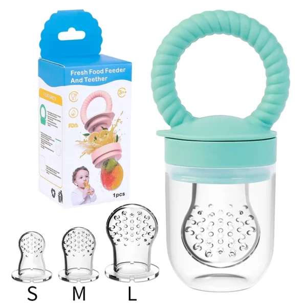 1pcs Food Bite Bag Feeder Fruit Vegetable Feeding Food Grade Silicone Feeding Tableware Silicone Baby Pacifier Bottle Feeder - Image 2