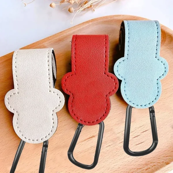 1/2pcs PU Leather Baby Bag Stroller Hook Pram Rotate 360 Degree Rotatable Cartoon Cart Organizer Pram Hook Stroller Accessories - Image 4