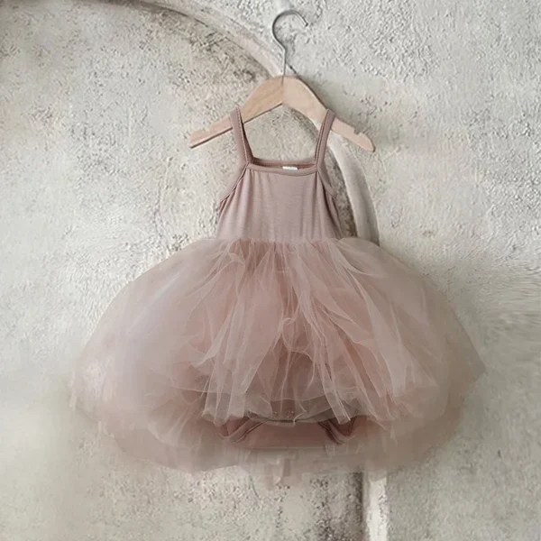 0-2Y Summer Baby Girls Clothes Toddler Tulle One Piece Camisole Ball Gown Bodysuit - Image 7