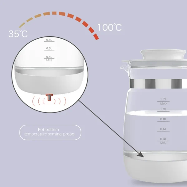 1.2L Thermostatic Milk Kettle 220V Baby Water Warmer,Intelligent Milk Heating Thermos,Constant Temperature Pot - Image 4