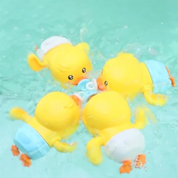 Baby Bath Toys Water Chain Clockwork Bathing Cute Swimming Yellow Duck Toy Toddler Pool Beach Classic Toy For Kids Water Playing - Image 4