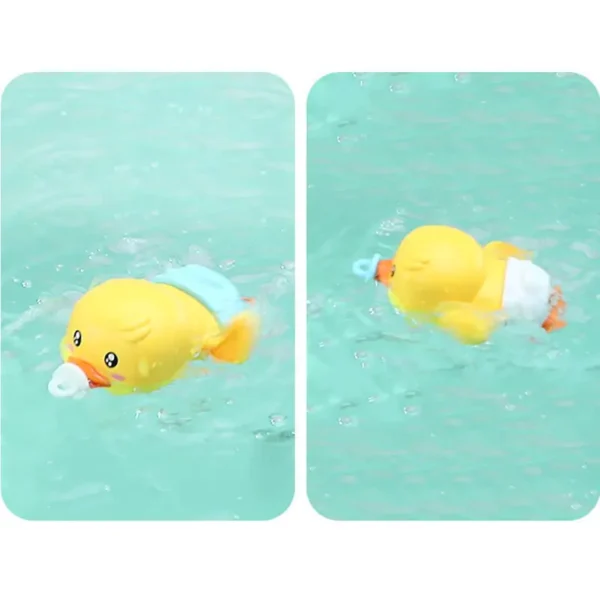 Baby Bath Toys Water Chain Clockwork Bathing Cute Swimming Yellow Duck Toy Toddler Pool Beach Classic Toy For Kids Water Playing - Image 5
