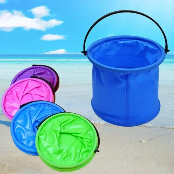 1pc Beach Sand Bucket Toy Collapsible Bucket Gardening Tool Outdoor Pool Play Tool Kids Summer Water Fun Toy Birthday Gift - Image 3