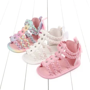 Colorful 0-18M Baby Cute Open toed Pre school Summer Sandals Princess Casual Soft Cloth Bottom Non slip Single Shoes Women's