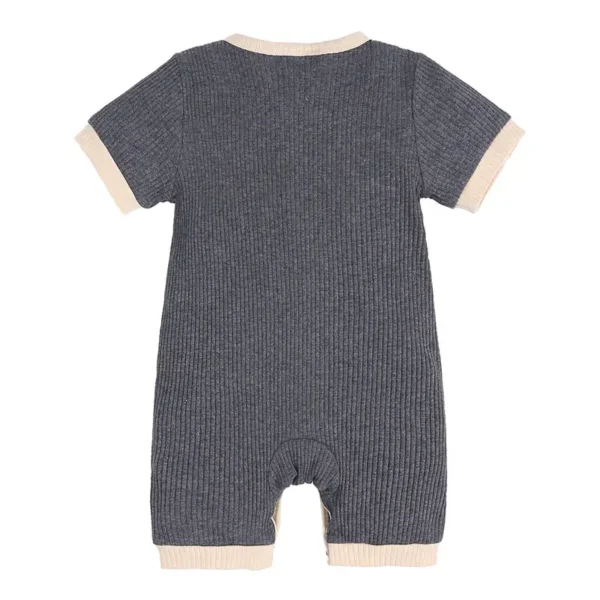 Fashion Solid Color Baby romper Summer Baby Boy Clothes Cotton Linen Short Sleeve Infant Romper Newborn Clothing 3-18 Months - Image 3