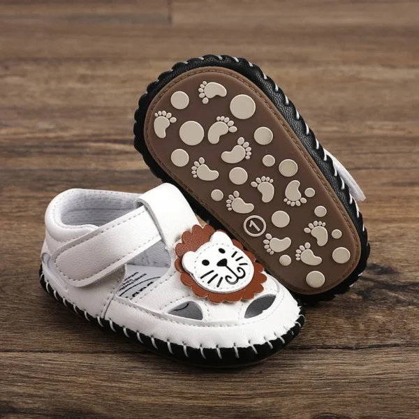 Summer Infant Boy Cartoon Lion Sandals: Comfortable Hollow-out Design, Soft Soled, Anti-slip First Walker Shoes 0-15 Months - Image 2