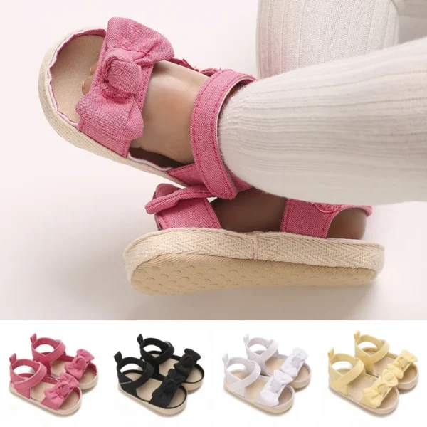0-18M Baby Cute Butterfly Dew Toe Pre school Summer Sandals Princess Casual Soft Cloth Bottom Non slip Single Shoes Women's