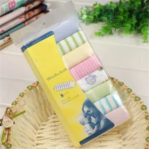8pcs/Set Soft Cotton Baby Infant Newborn Bath Towel Washcloth Feeding Wipe Cloth Towels For Infant