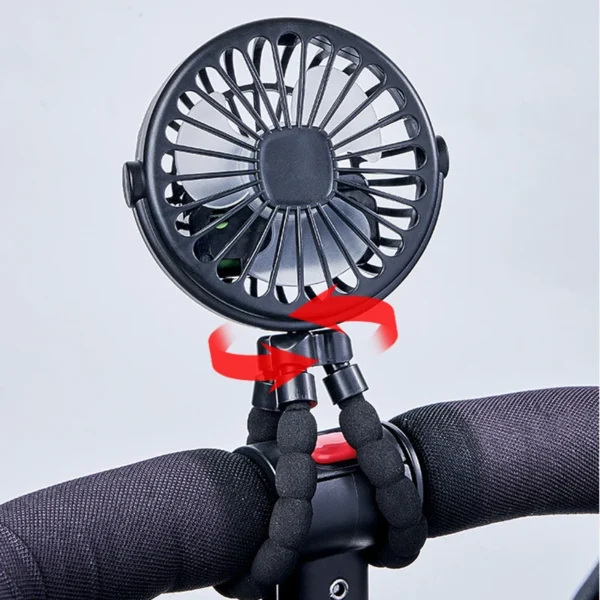 Fan for Cart Stroller Fans Portable Outdoor Fan Clip On for Baby 600mAh USB Rechargeable Handheld Electric Fan for Home 3 Speeds - Image 2
