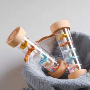 Montessori Toy Baby Rain Stick Rainbow Hourglass Rain Music Rattle Toy Kids Simulation Rain Sounder Sensory Educational Toy Gift