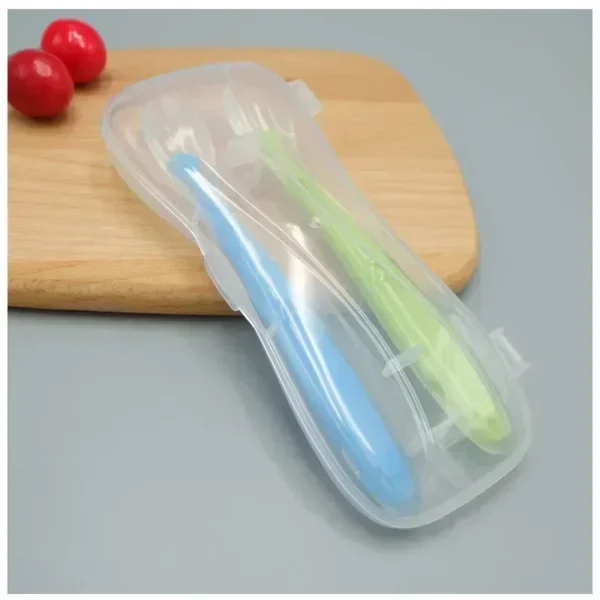 1/2Pcs Silicone Spoon Set Baby Learning to eat Training Spoon Baby Silicone Soft Spoon PP Plastic Box Children's Tableware Box - Image 5