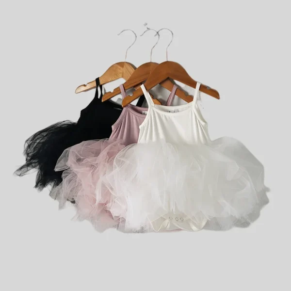 0-2Y Summer Baby Girls Clothes Toddler Tulle One Piece Camisole Ball Gown Bodysuit - Image 3