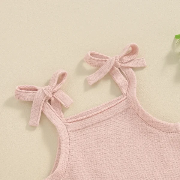 2024-01-15 Lioraitiin Newborn Baby Girl Outfits Knit Solid Color Sleeveless Cami Tops with Elastic Waist Shorts 2Pcs Clothes Set - Image 8