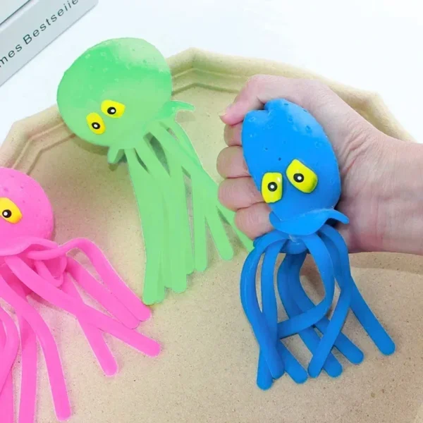 Baby Bath Toys Sponge Water Absorbing Octopus Squeezing Stress Relief Toys Summer Play Water Toy for Children Kid 2 3 4 5 6 Year - Image 3