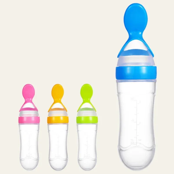 Baby Silicone Squeezing Feeding Bottle Newborn Baby Training Spoon Infant Cereal Food Supplement Feeder Bbay Safe Tableware - Image 3