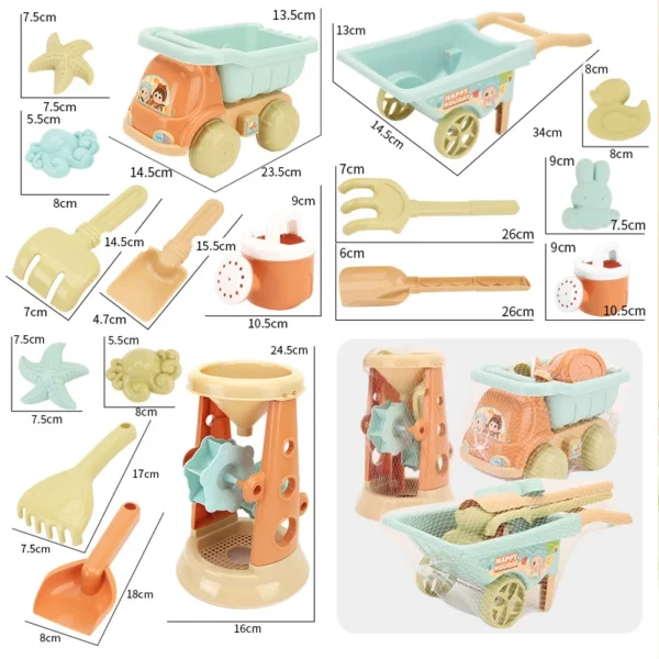 Children's Outdoor Beach Toys Fun Shovel Mold Beach Bucket Set Storage Sand Digging Tool Bucket Gift Children's Sand Toys sand - Image 6