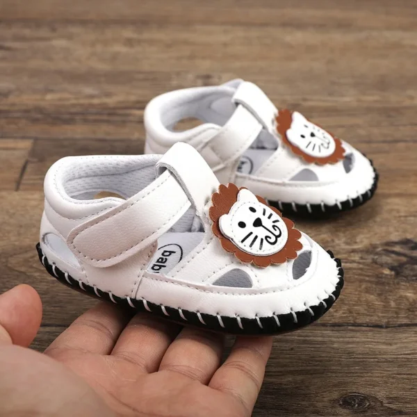 Summer Infant Boy Cartoon Lion Sandals: Comfortable Hollow-out Design, Soft Soled, Anti-slip First Walker Shoes 0-15 Months - Image 4