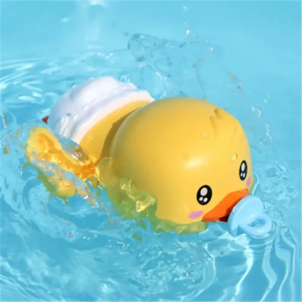 Baby Bath Toys Water Chain Clockwork Bathing Cute Swimming Yellow Duck Toy Toddler Pool Beach Classic Toy For Kids Water Playing - Image 2