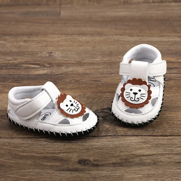 Summer Infant Boy Cartoon Lion Sandals: Comfortable Hollow-out Design, Soft Soled, Anti-slip First Walker Shoes 0-15 Months - Image 3