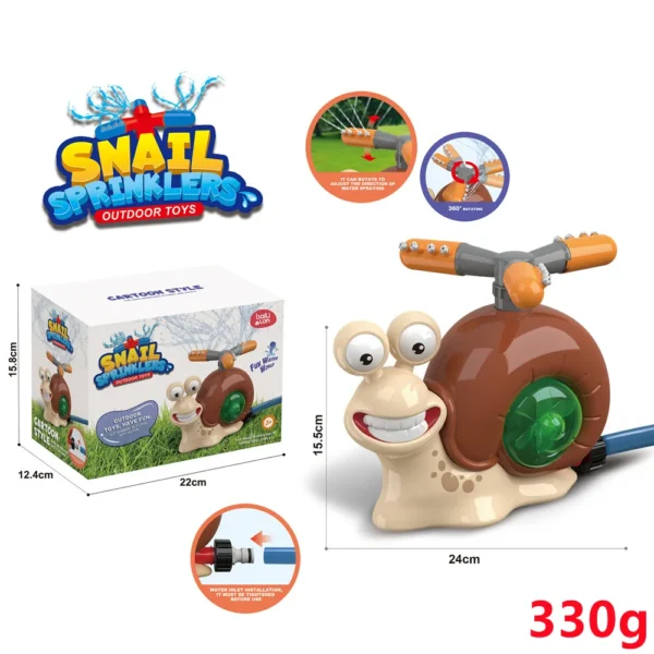 Water Spray Outdoor Toy Snail Sprinkler Backyard Garden Water Toys Summer Yard Cartoon Splash Sprinkler Baby Bath Toy for Kids - Image 4