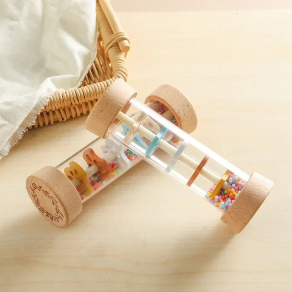 Montessori Toy Baby Rain Stick Rainbow Hourglass Rain Music Rattle Toy Kids Simulation Rain Sounder Sensory Educational Toy Gift - Image 2