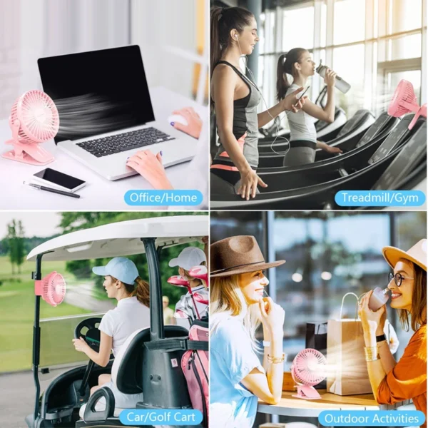 Baby Cart Stroller Fans Portable Outdoor Fan Clip Summer Kids Rechargeable Handheld Electric Fan for Home 3 Speeds - Image 6